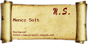 Mencz Solt névjegykártya